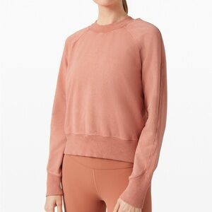 Lululemon Sz Small Peach Orange Ready To Roll Crewneck Sweatshirt